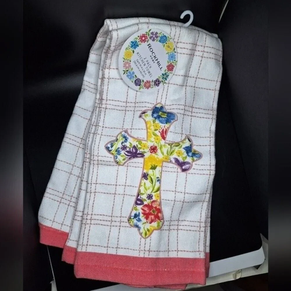 Cotton floral cross Kitchen Towels